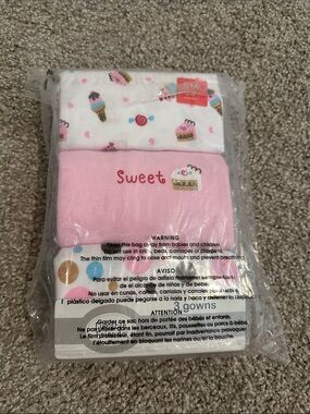 Luvable Friends Pink & White Baby Gown Set - 3 Pack
